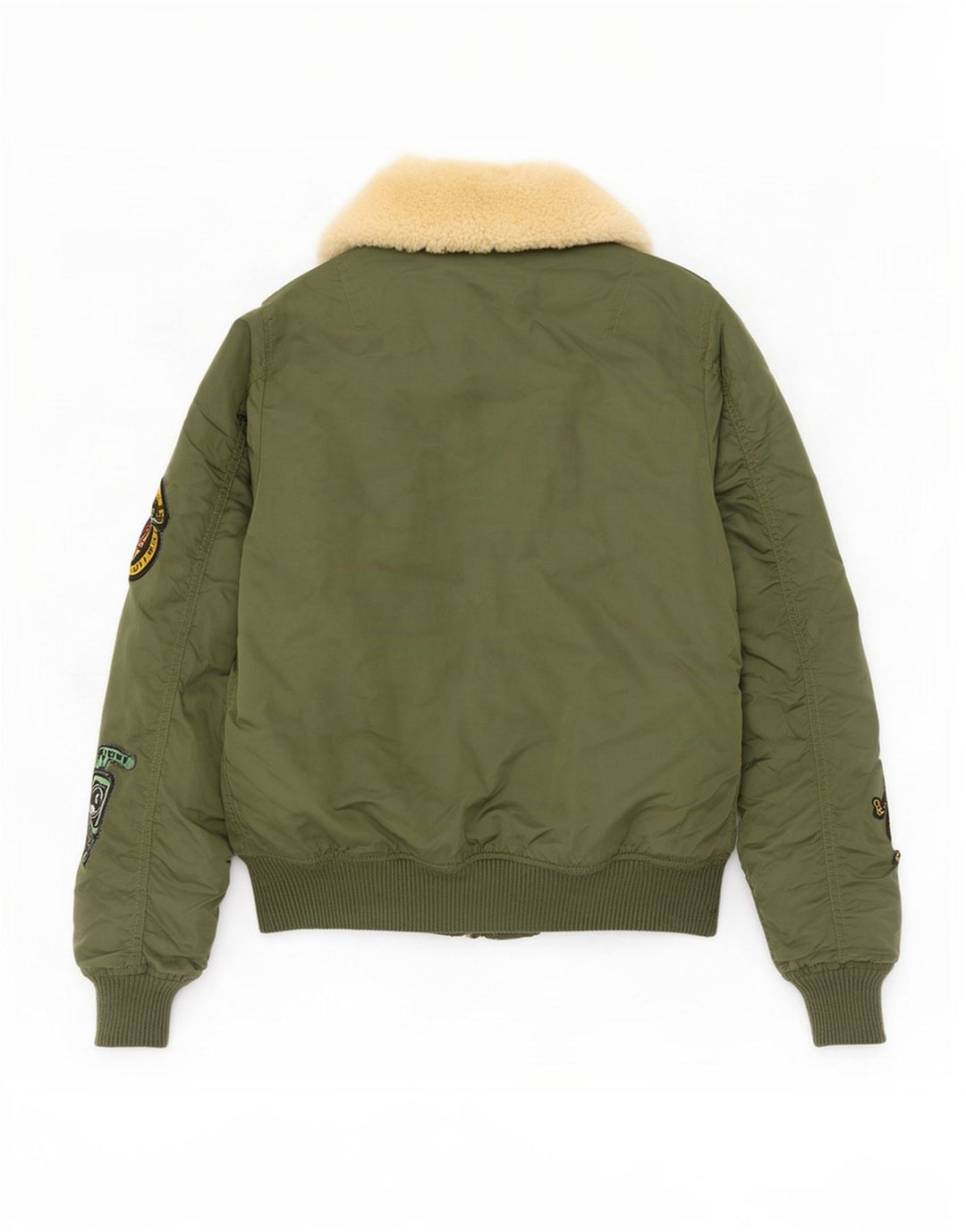 Alpha Industries Damen Bomberjacke mit Grafik, UK 6 XS, grünes Nylon