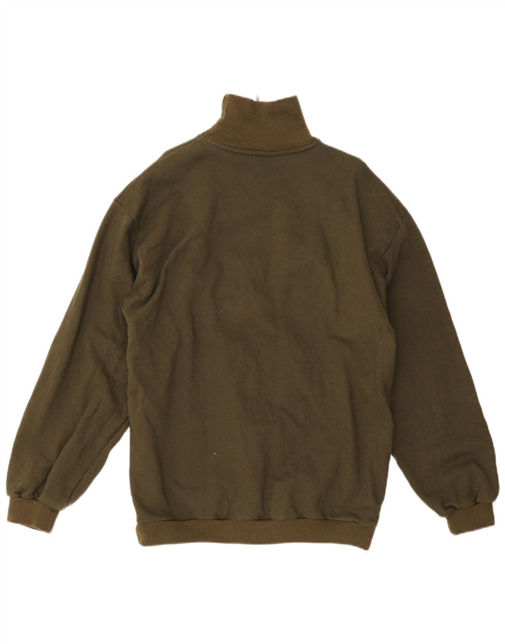 Ciao Herren-Sweatshirt mit Reißverschluss am Hals, XL, grüne Baumwolle