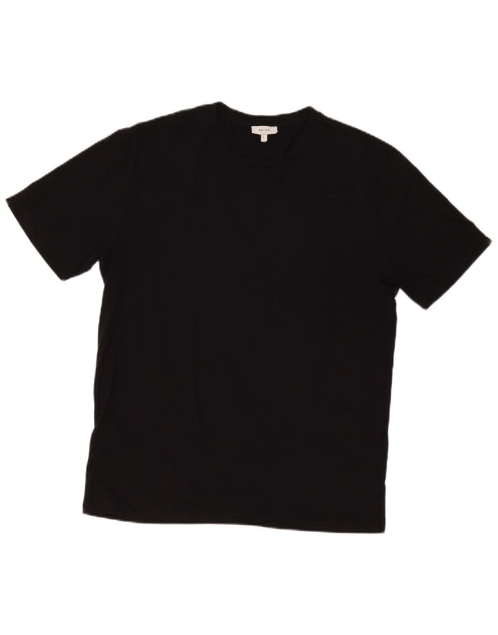 Reiss Herren T-Shirt Top Large Schwarz Polyester