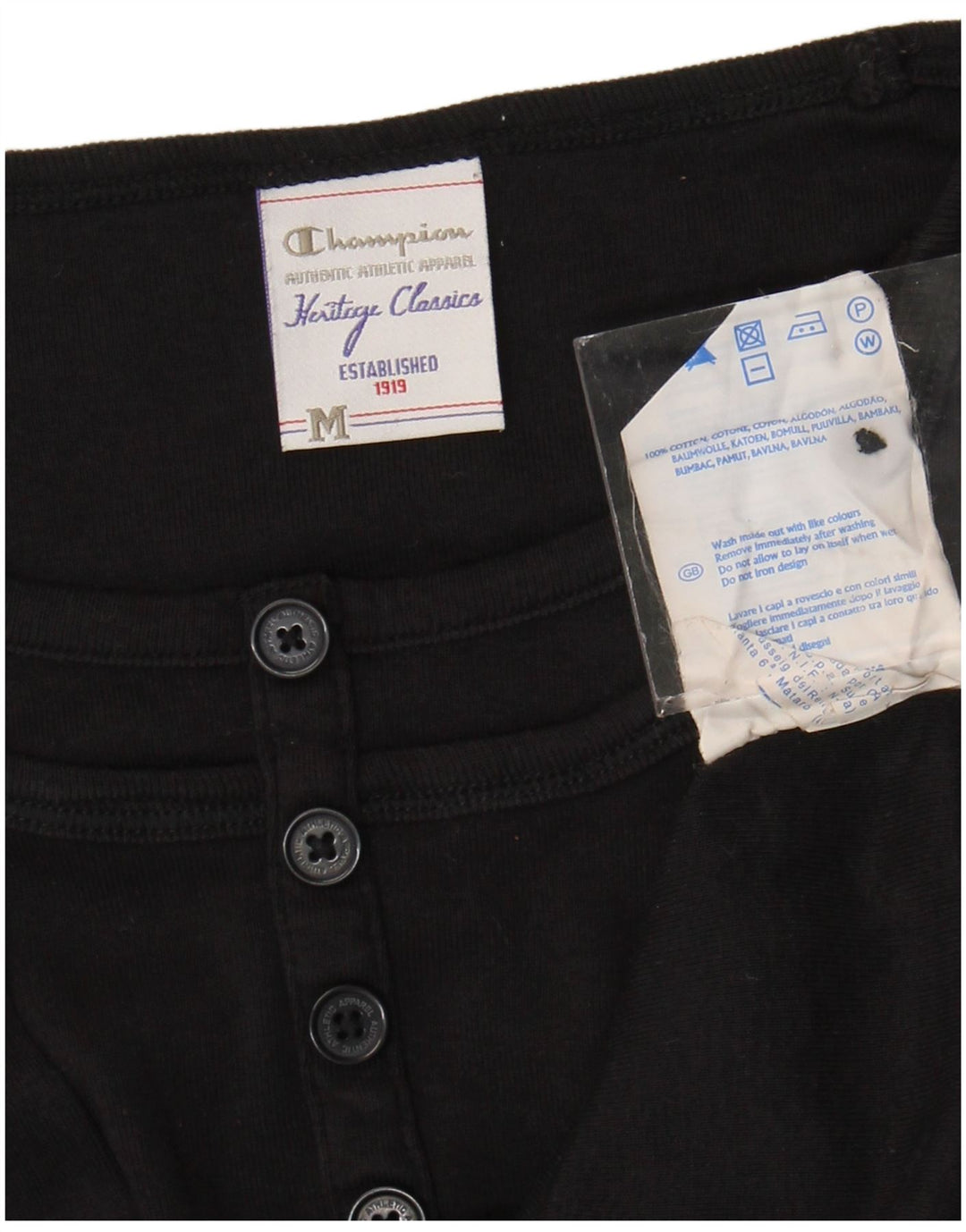 Champion Womens Heritage Classics Top Langarm UK 12 Mittelschwarze Baumwolle