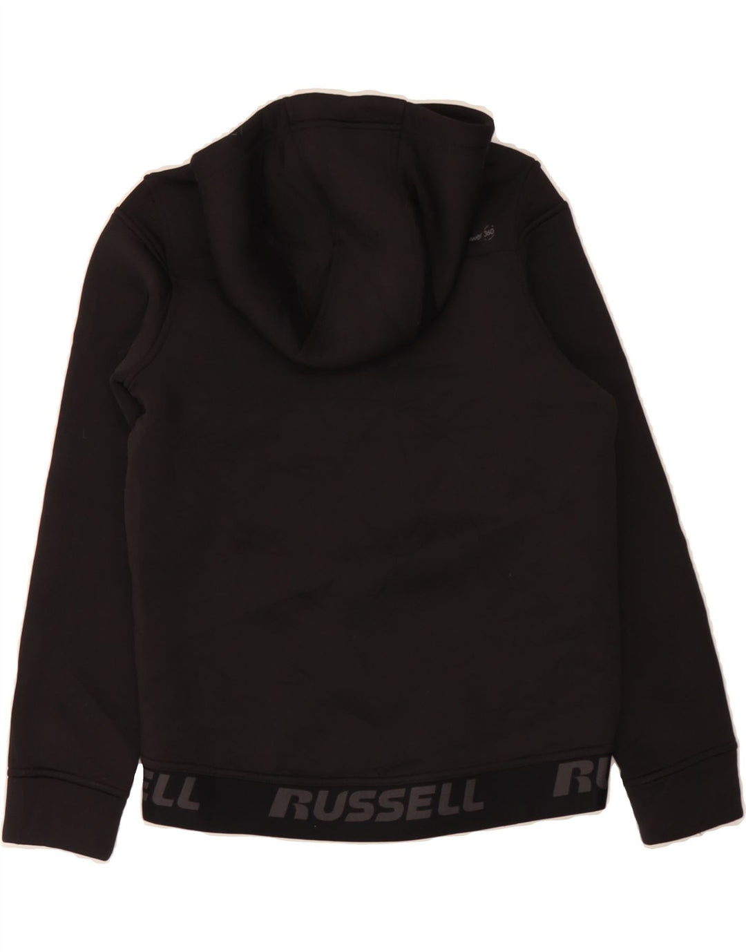 RUSSELL ATHLETIC Boys Zip Hoodie Sweater 10-11 Years Large Black Polyester Vintage Russell Athletic and Second-Hand Russell Athletic from Messina Hembry 