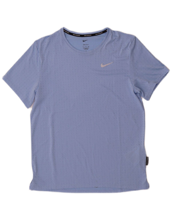 Nike Herren Dri Fit T-Shirt-Oberteil, klein, blau gepunktetes Polyester