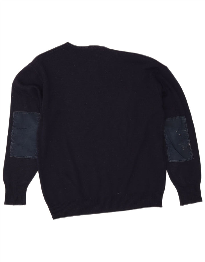FILA Herren-Pullover mit U-Boot-Ausschnitt, Größe S, Marineblau