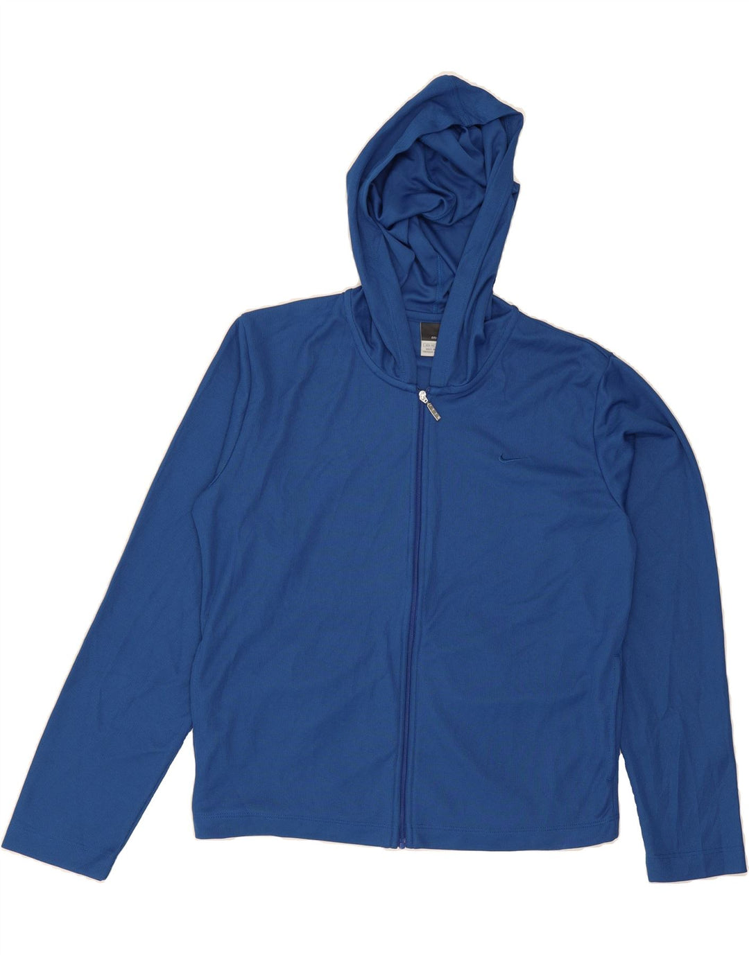 NIKE Womens Dri Fit Zip Hoodie Sweater UK 14 Medium Blue Polyester Vintage Nike and Second-Hand Nike from Messina Hembry 