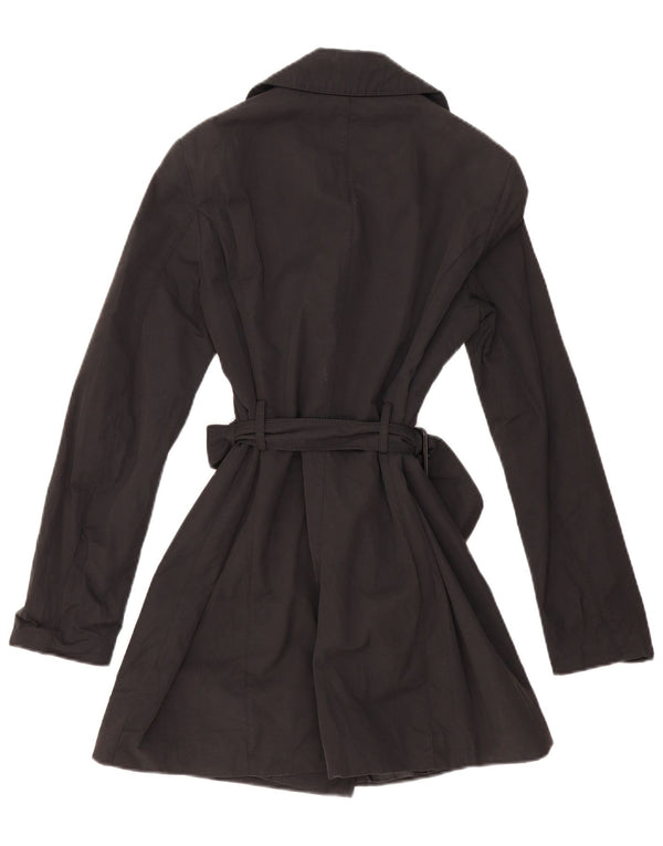 Benetton Damen Trenchcoat UK 12 Mittelschwarze Baumwolle