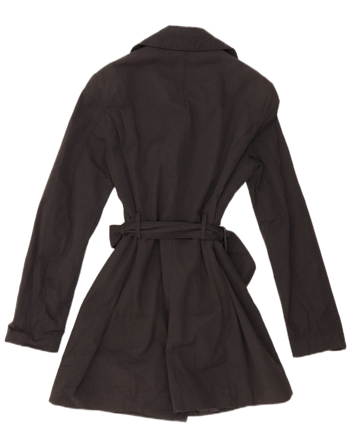 Benetton Damen Trenchcoat UK 12 Mittelschwarze Baumwolle