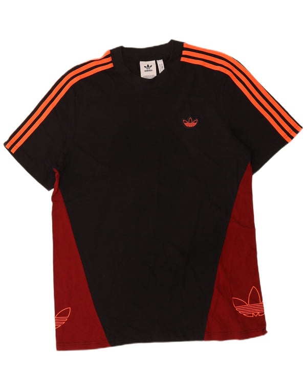 Adidas Herren Grafik T-Shirt Top Medium Schwarz Colourblock Baumwolle
