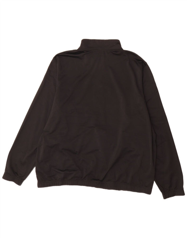 Nike Herren-Sweatshirt mit Reißverschluss am Hals, 3XL, schwarzes Polyester