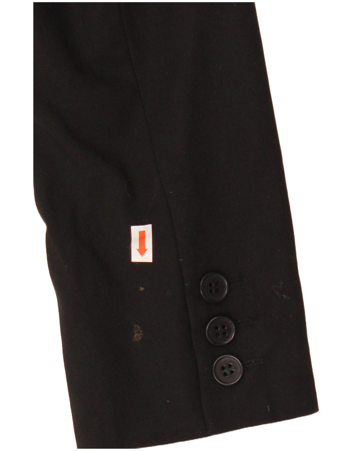 REISS Damen 1-Knopf-Blazerjacke UK 8 Small Schwarze Wolle