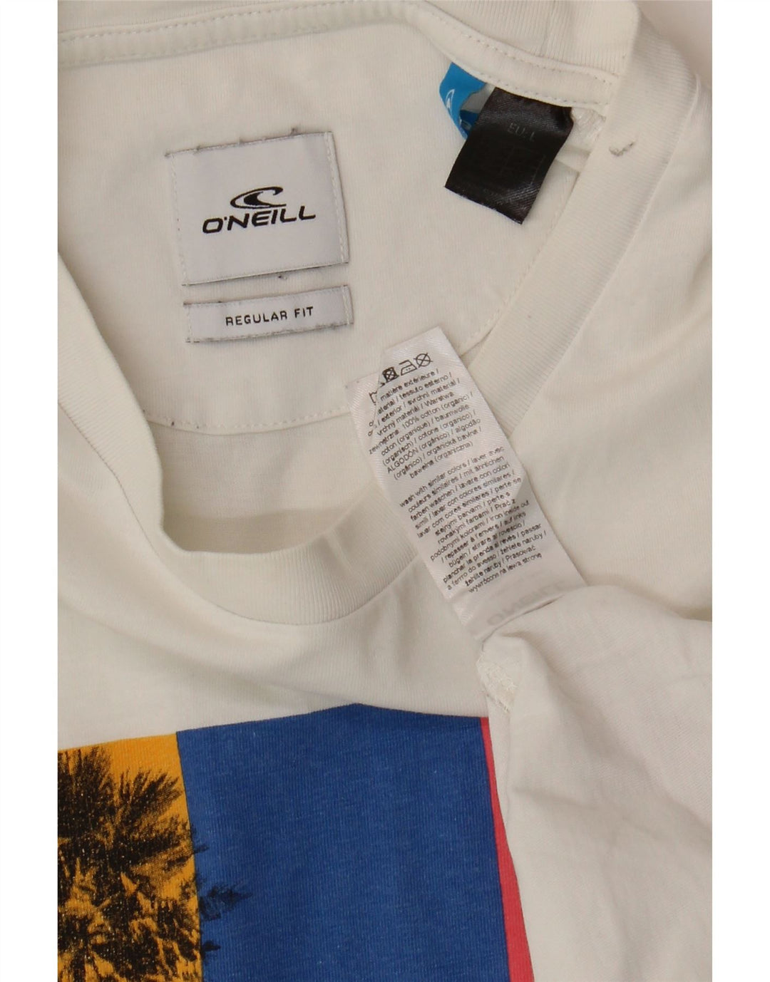 O'Neill Herren-T-Shirt mit normaler Passform, Grafik, Größe L, aus weißer Baumwolle