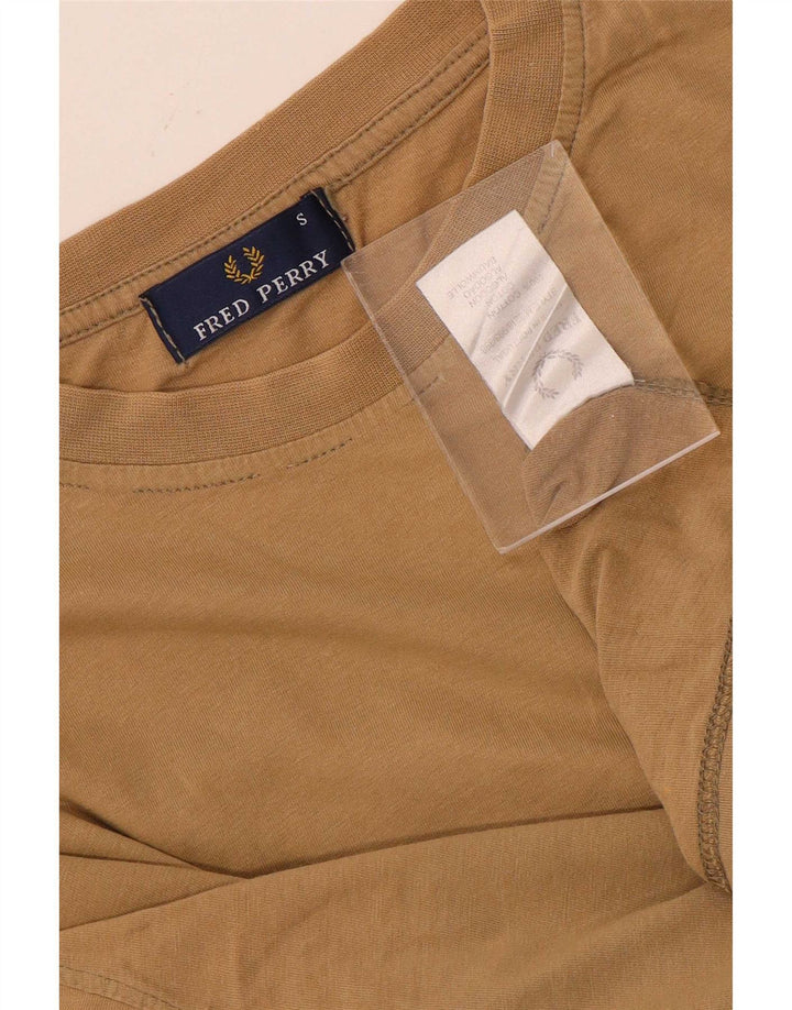 Fred Perry Herren T-Shirt Top Small Beige Baumwolle
