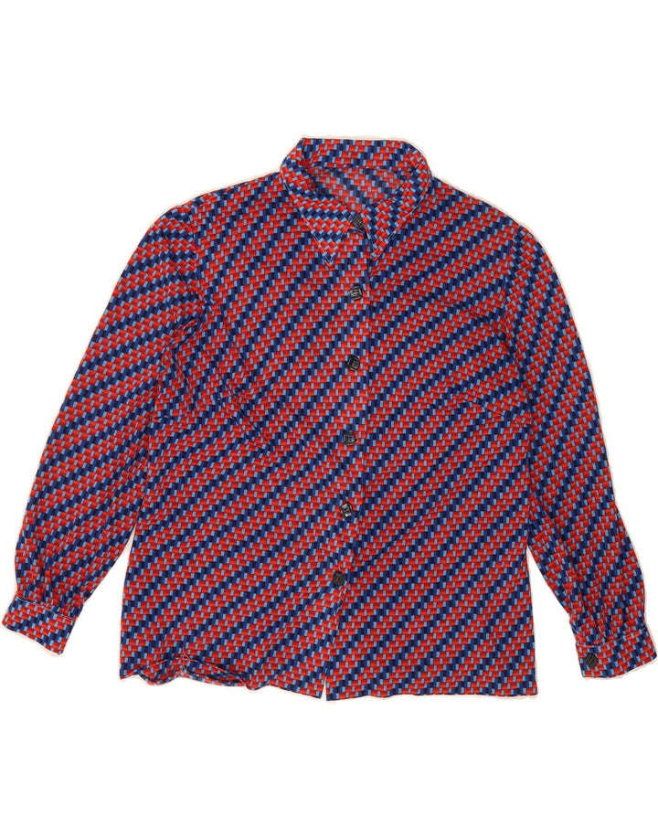 VINTAGE Womens Shirt UK 16 Large Red Striped Vintage Vintage and Second-Hand Vintage from Messina Hembry 