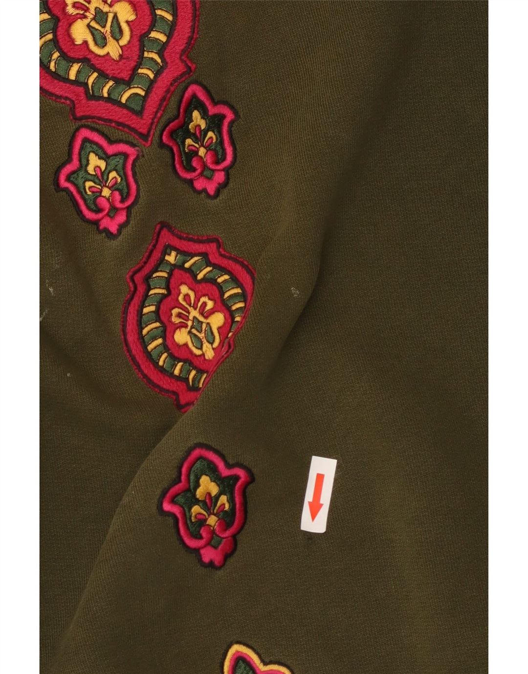 Übergroßer Damen-Sweatshirtpullover von Jaeger, UK 12, mittlere Khaki-Baumwolle mit Blumenmuster