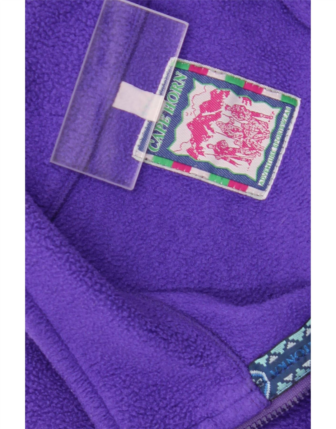 Cape Horn Herren-Fleecepullover mit Reißverschluss am Hals, mittelviolett, geometrisch