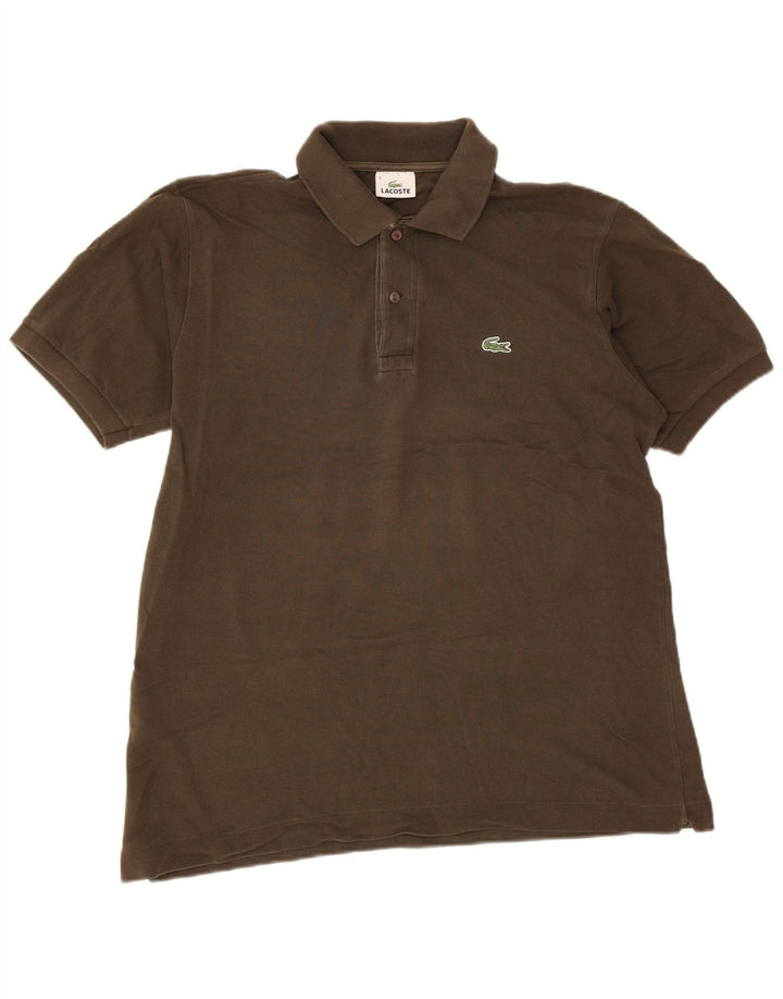 Lacoste Herren-Poloshirt, Größe 4, mittlere Khaki-Baumwolle