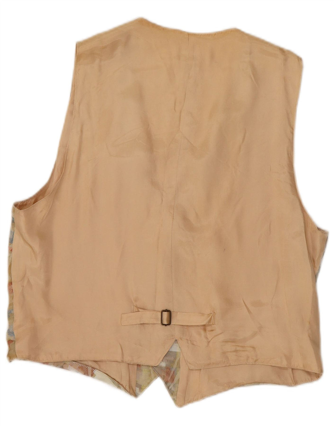Vintage Damen Weste UK 18 XL Beige Geometrisch Polyester