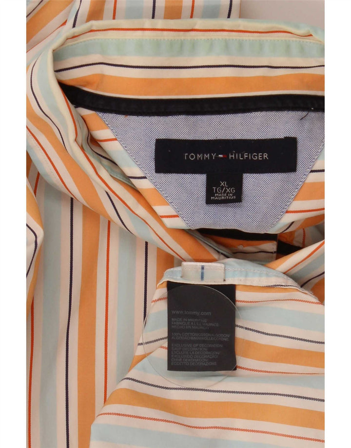 Tommy Hilfiger Herrenhemd XL, mehrfarbig, gestreift, Baumwolle
