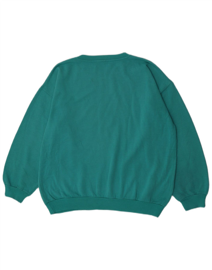 Vintage Herren Sweatshirt Pullover Groß Türkis