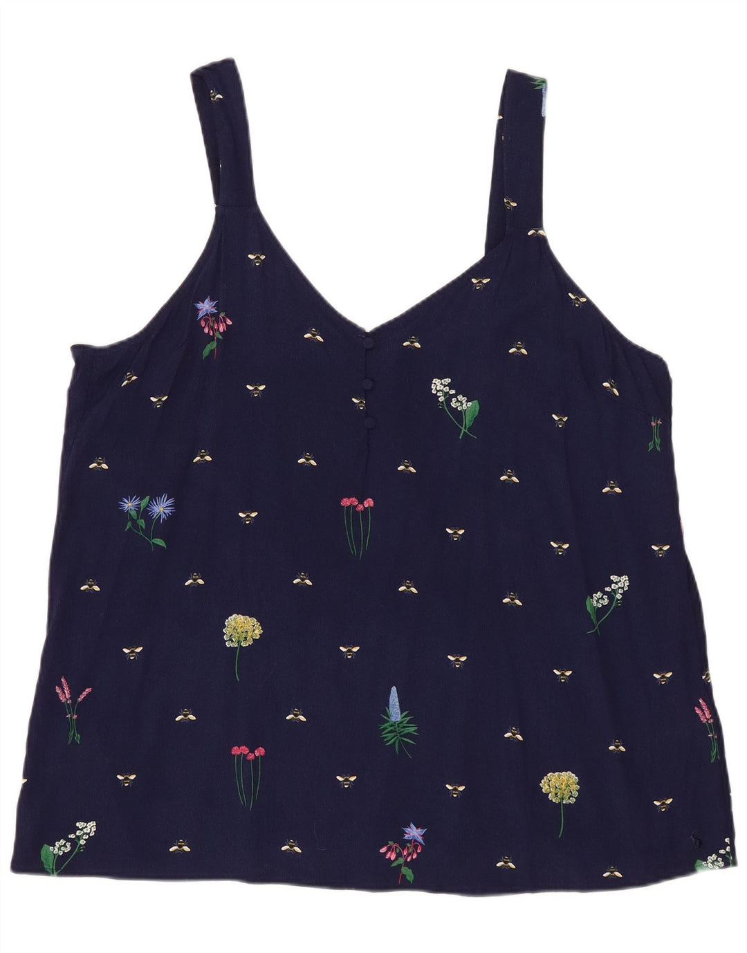 Joules Womens Abstract Pattern Cami Top UK 20 2XL Marineblaue Viskose