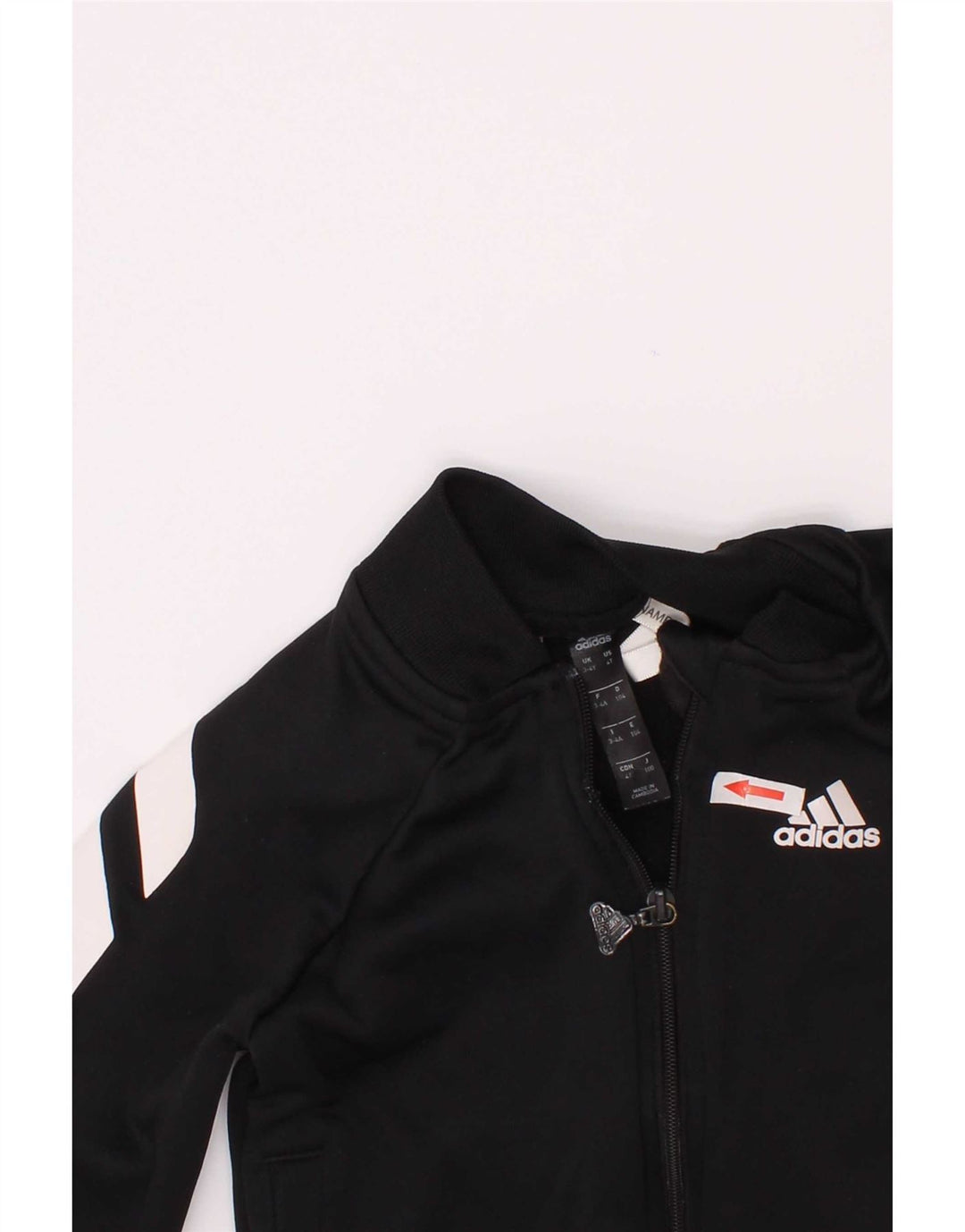 Adidas Jungen-Trainingsanzug-Top-Jacke, 3–4 Jahre, schwarzes Colourblock-Polyester