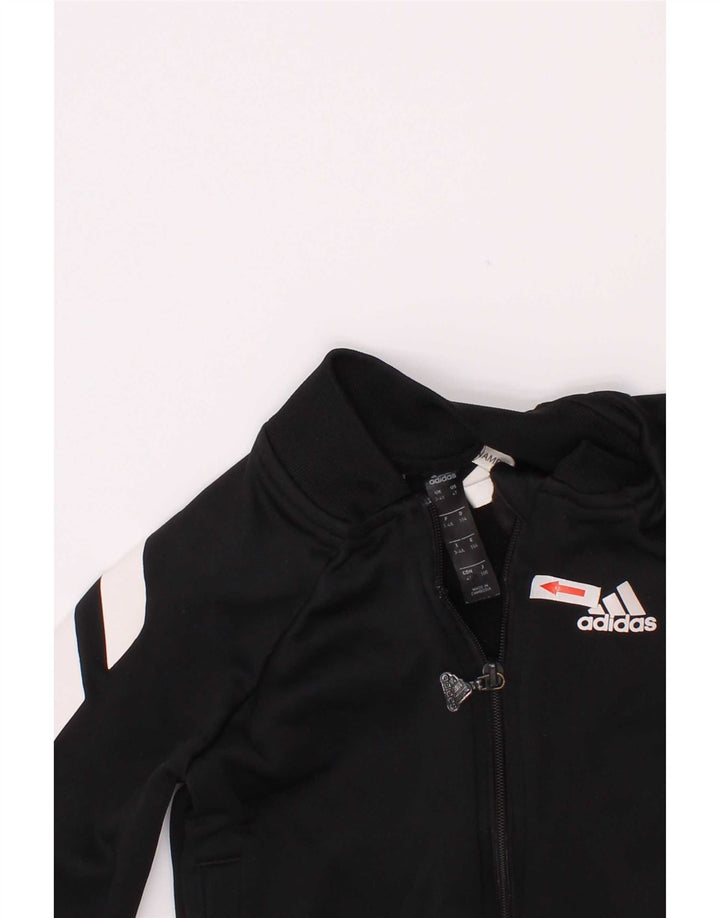 Adidas Jungen-Trainingsanzug-Top-Jacke, 3–4 Jahre, schwarzes Colourblock-Polyester