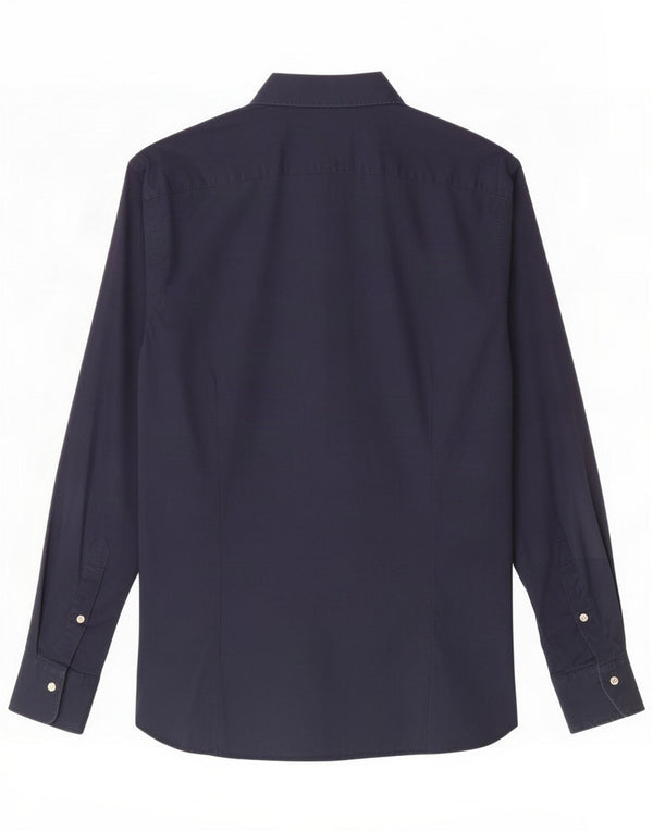 La Martina Mens Slim Fit Shirt XL Navy Blue Cotton