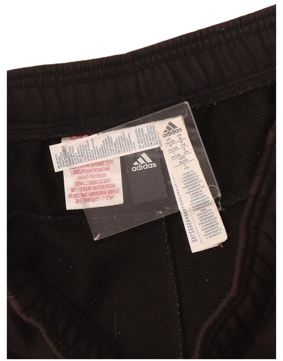 ADIDAS Sportshorts für Mädchen, 14–15 Jahre, schwarze Baumwolle