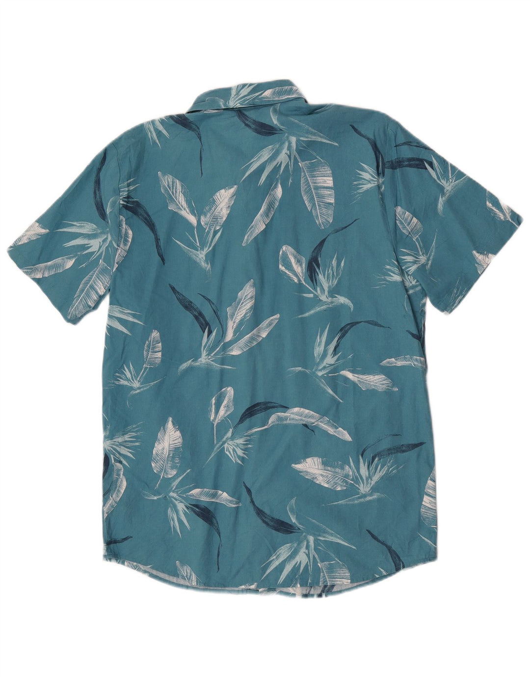 Volcom Herren-Kurzarmhemd aus mittelblauer, geblümter Baumwolle
