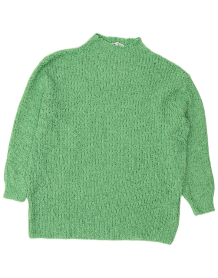 Zara Damen-Pullover mit Rollkragen, Gr. 10, Größe S, Grün, Polyester