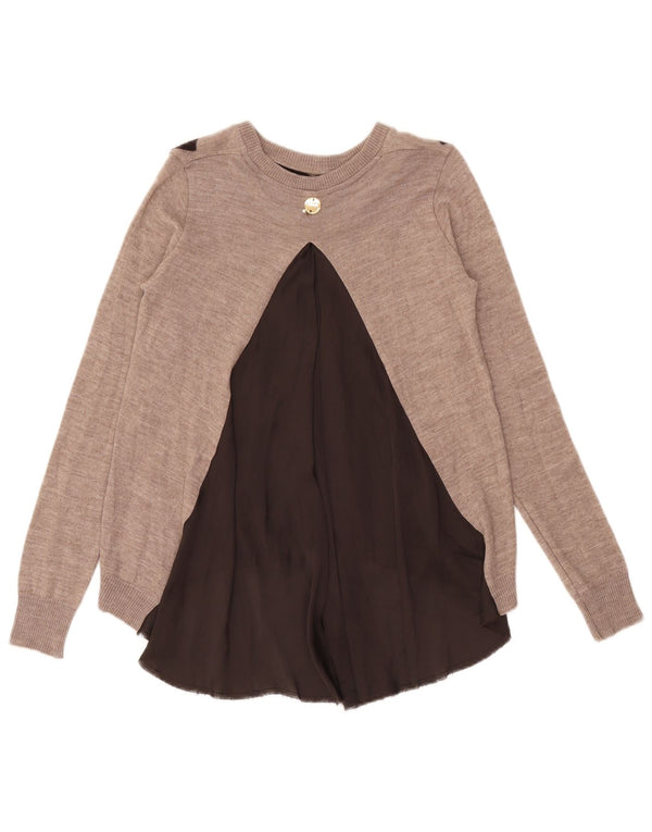Liu Jo Damen-Pullover mit Rundhalsausschnitt, UK 12, mittelgrau, Argyle/Diamant