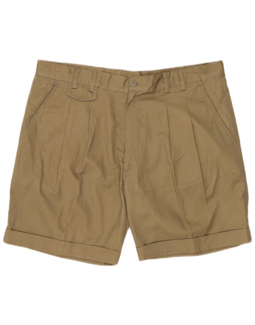 Vintage Herren Chino-Shorts mit Pegged, IT 54, 2XL, W36, Beige, Polyester