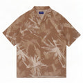 Jack & Jones Herren-Kurzarmhemd mit abstraktem Muster, mittelbeige Viskose