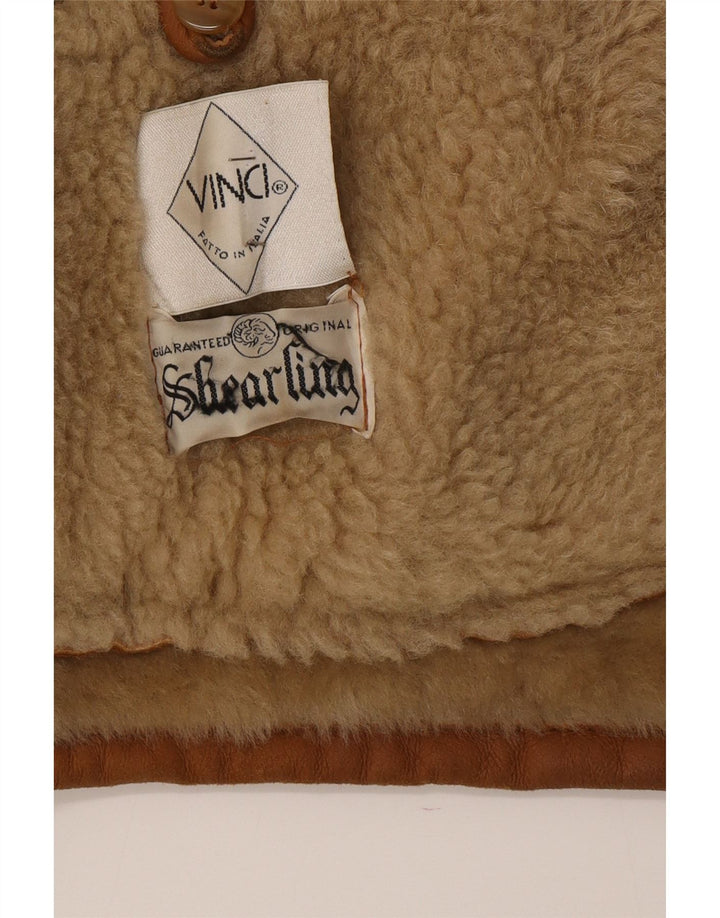 Vinci Herren Shearling Jacke UK 40 Großes braunes Leder