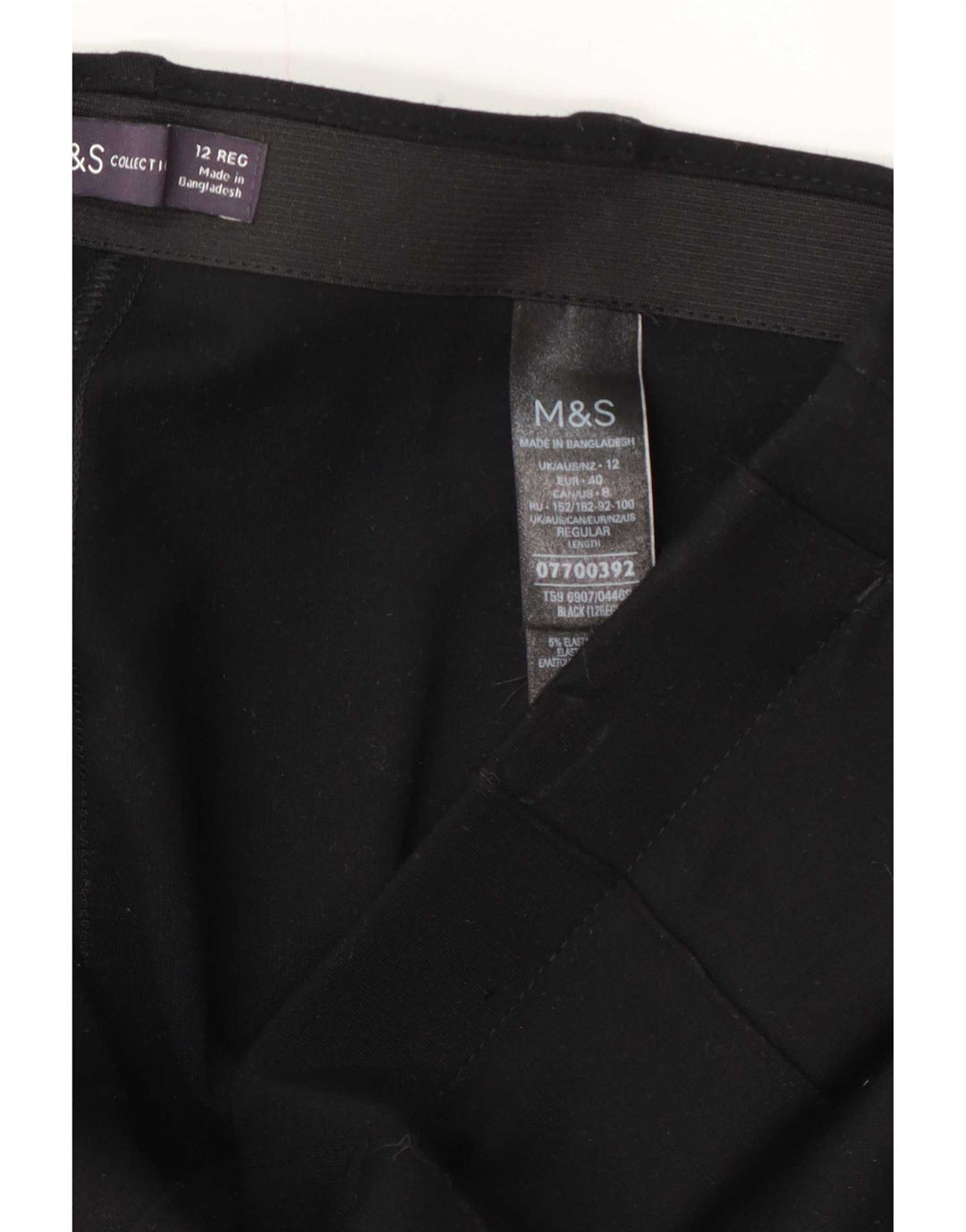 Marks & Spencer Damen gerade Anzughose UK 12 Medium W32 L30 Schwarz