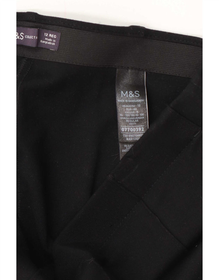 Marks & Spencer Damen gerade Anzughose UK 12 Medium W32 L30 Schwarz