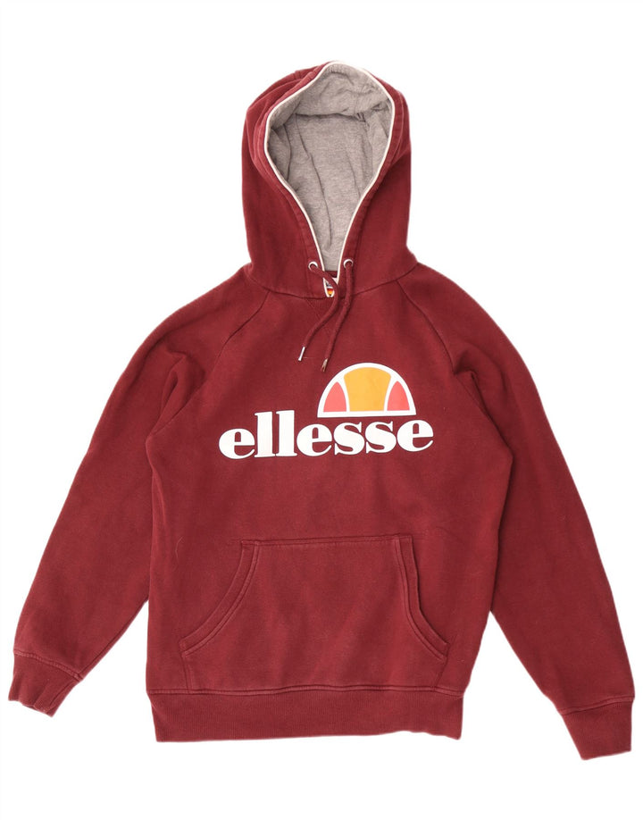 Ellesse Herren-Kapuzenpullover mit Grafik, mittlere kastanienbraune Baumwolle