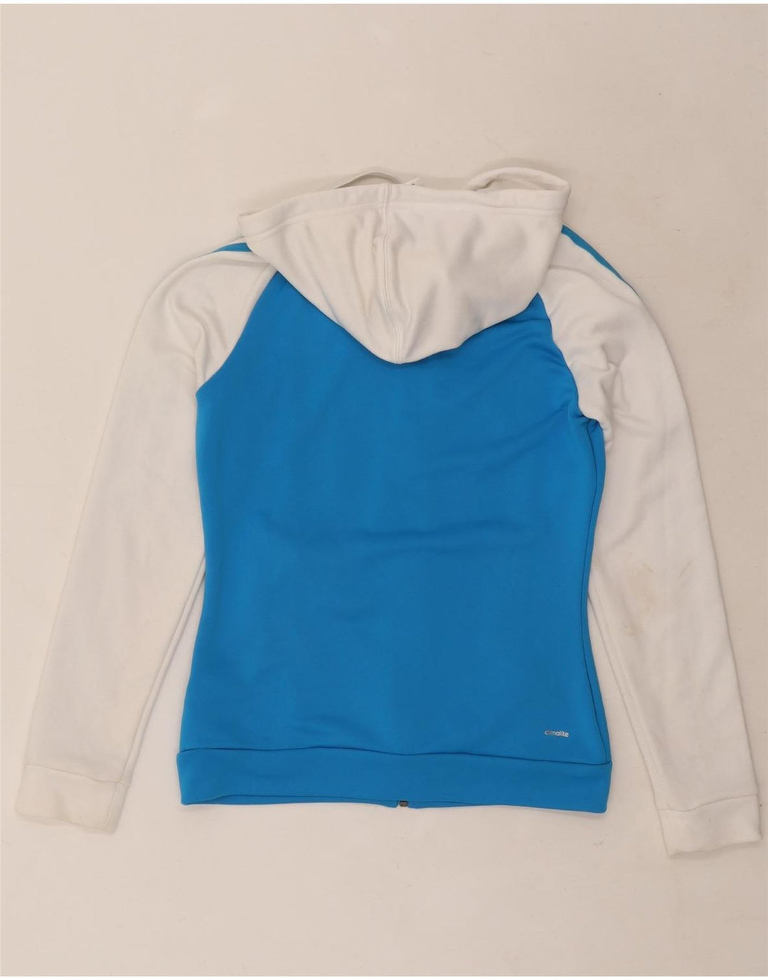 Adidas Damen Climalite Zip Hoodie Pullover UK 8/10 Small Blau Polyester