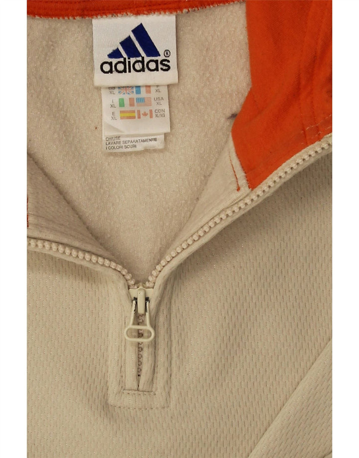 Adidas Herren Kapuzenpullover mit Reißverschluss, XL, Beige, Polyester