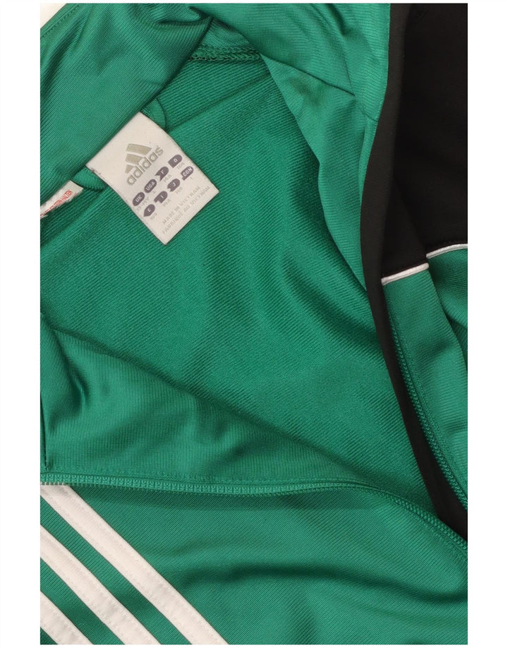 Adidas Jungen-Trainingsanzug-Top-Jacke, 13–14 Jahre, grünes Farbblockdesign