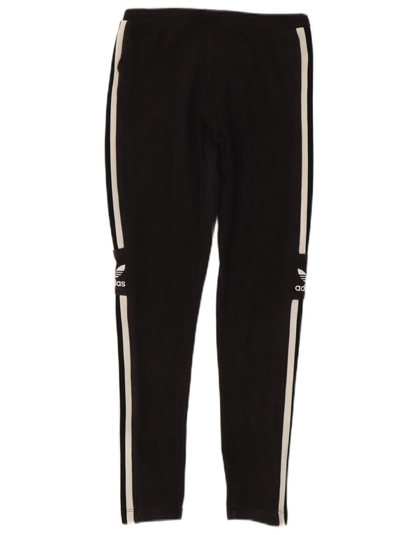 Adidas Damen Graphic Leggings UK 10 Small Schwarz Baumwolle
