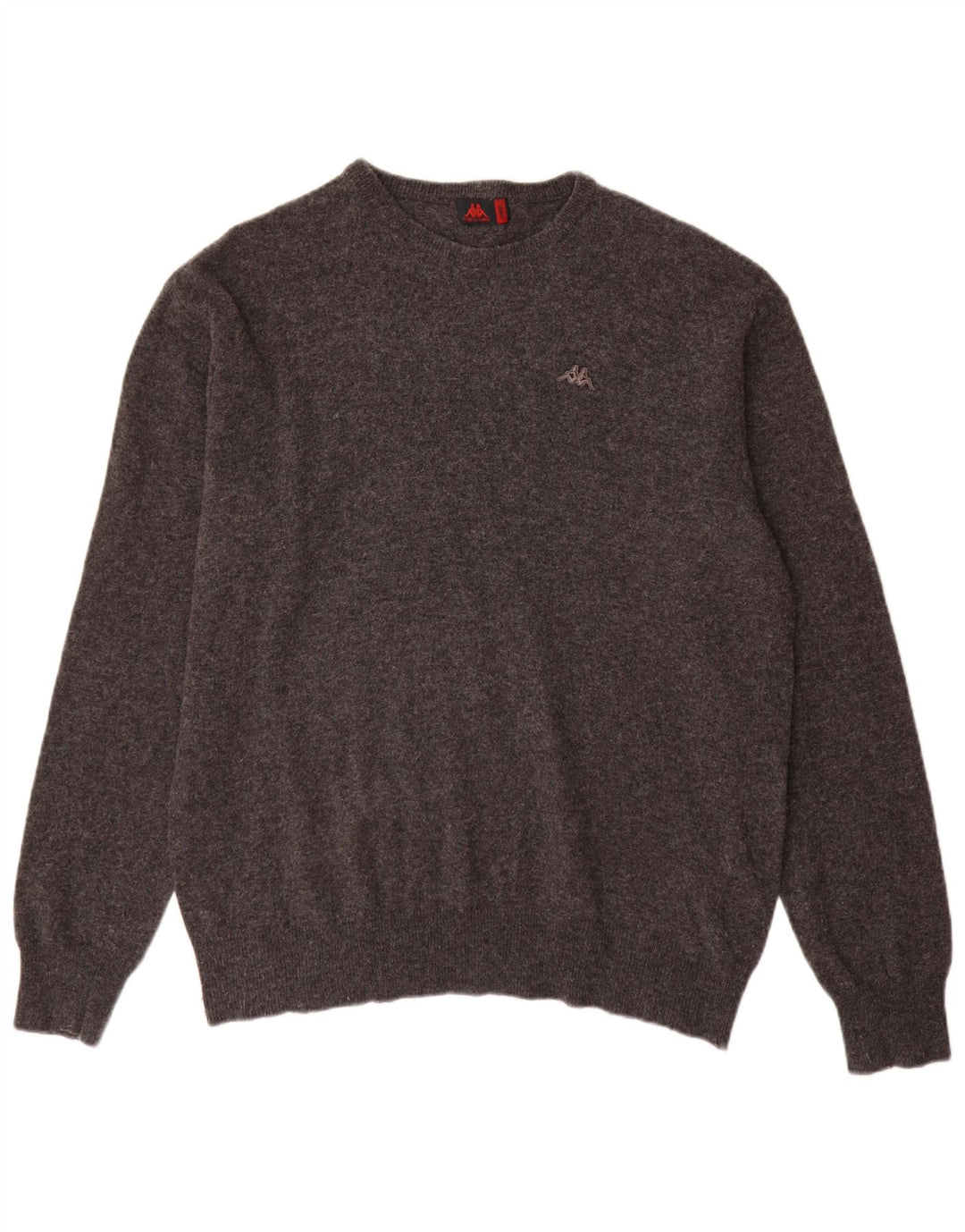 Kappa Herren-Pullover mit Rundhalsausschnitt, große graue Wolle
