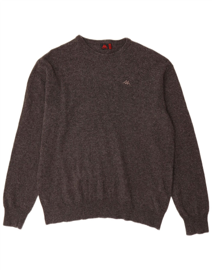 Kappa Herren-Pullover mit Rundhalsausschnitt, große graue Wolle