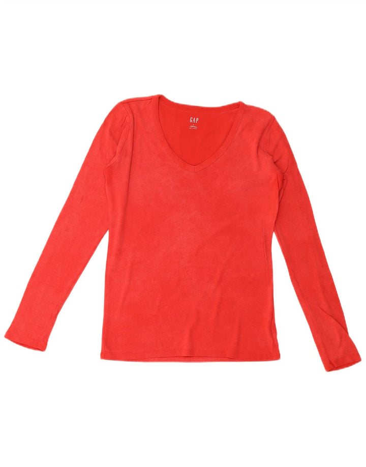 Gap Damen Top Langarm UK 10 Small Rote Baumwolle