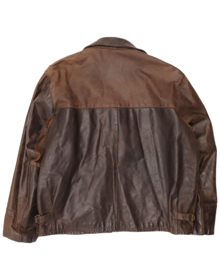 Vintage Herren Lederjacke UK 44 2XL Braun