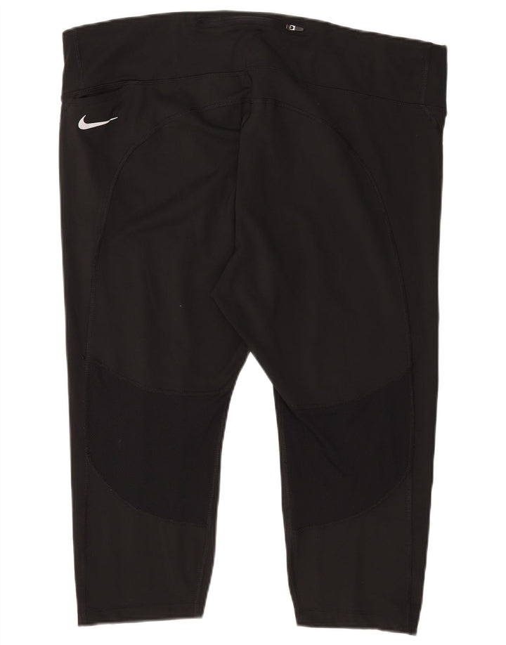 Nike Damen Dri Fit Capri Leggings UK 22 3XL Schwarz Polyester