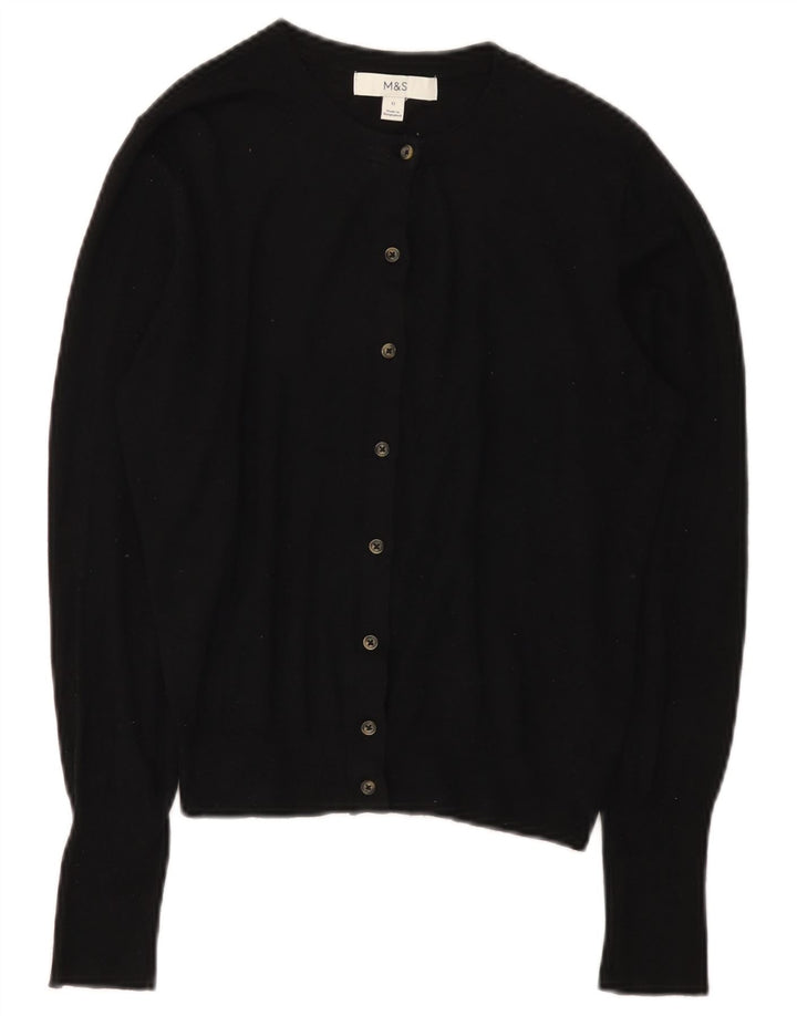 Marks & Spencer Damen Crop Cardigan Pullover UK 12 Mittelschwarze Viskose