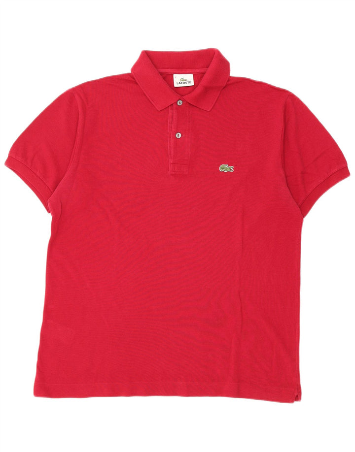 Lacoste Herren-Poloshirt, Größe 4, mittelrote Baumwolle