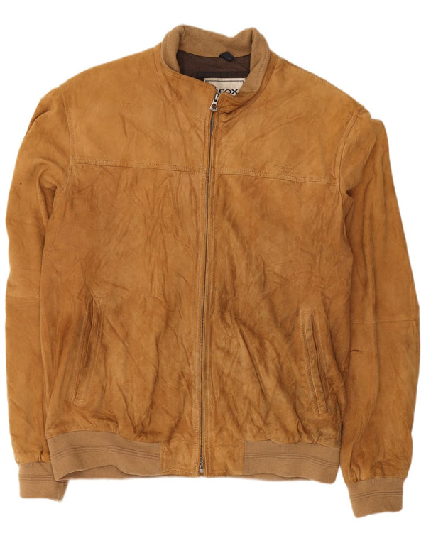 Geox Herren Respira Wildleder Bomberjacke UK 44 2XL Beige Leder