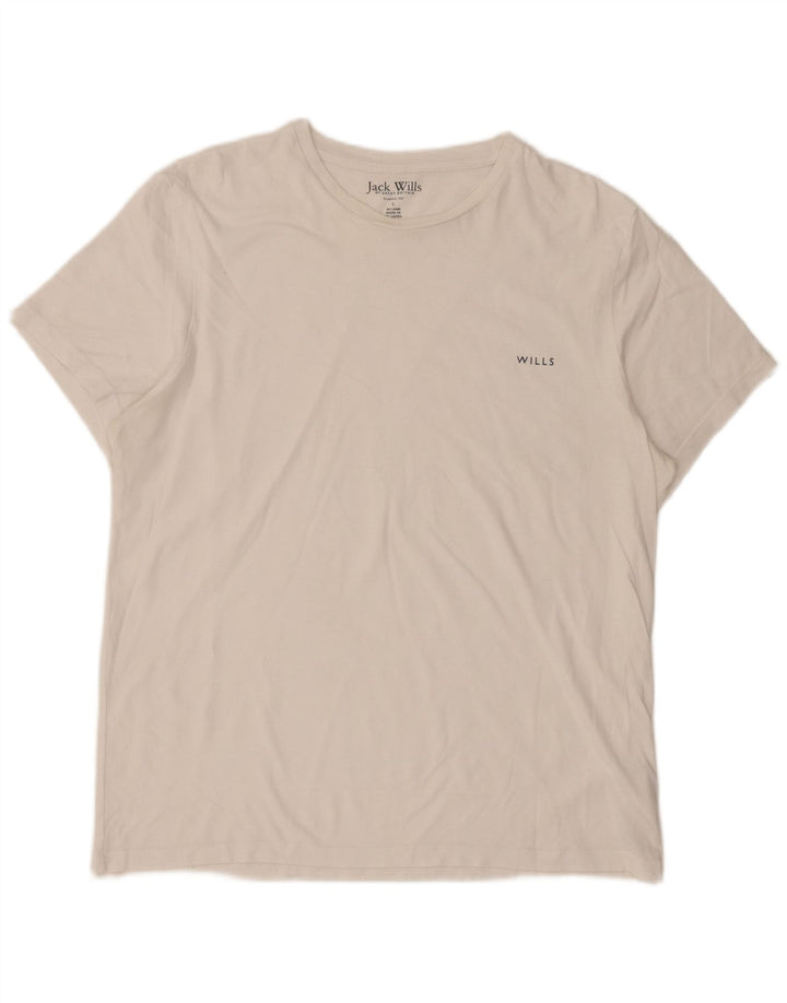 Jack Wills Herren-T-Shirt mit klassischer Passform, groß, aus weißer Baumwolle