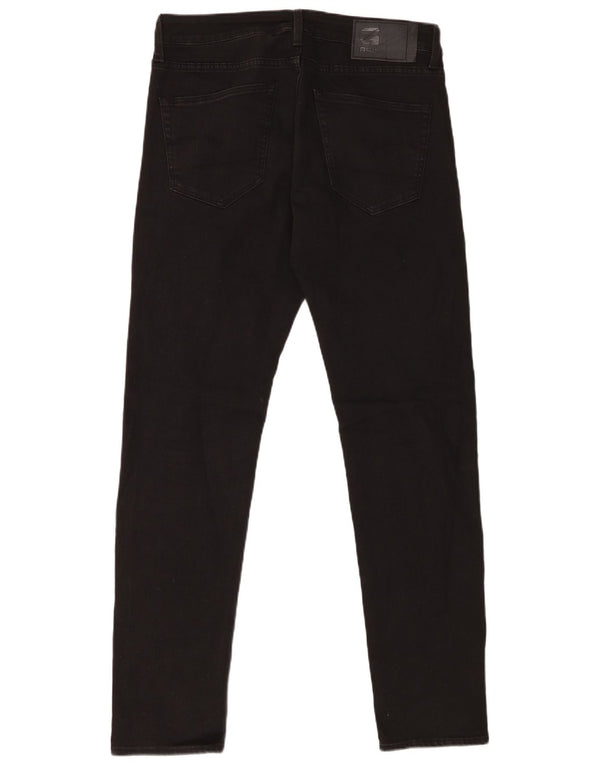 G-Star Herren Slim Straight Jeans W31 L32 Schwarze Baumwolle